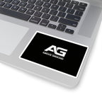 Above Ground AG Logo Sticker — Kiss-Cut Black Vinyl Laptop Decal