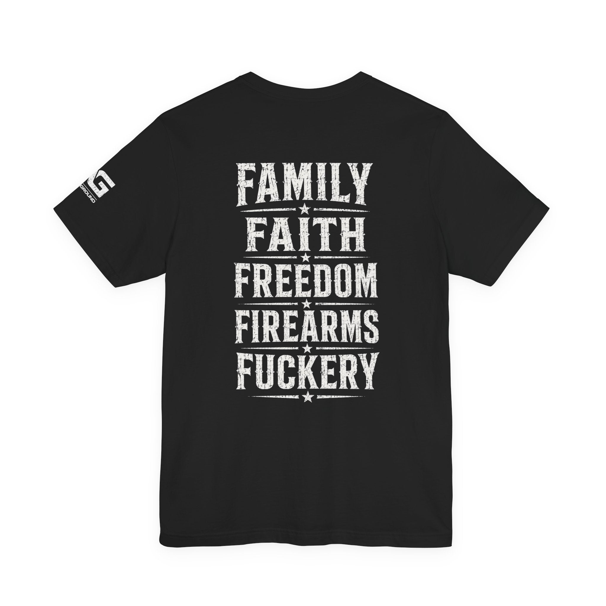 Liberty 1776 Tee - "Family Faith Freedom Firearms" Patriotic T-Shirt