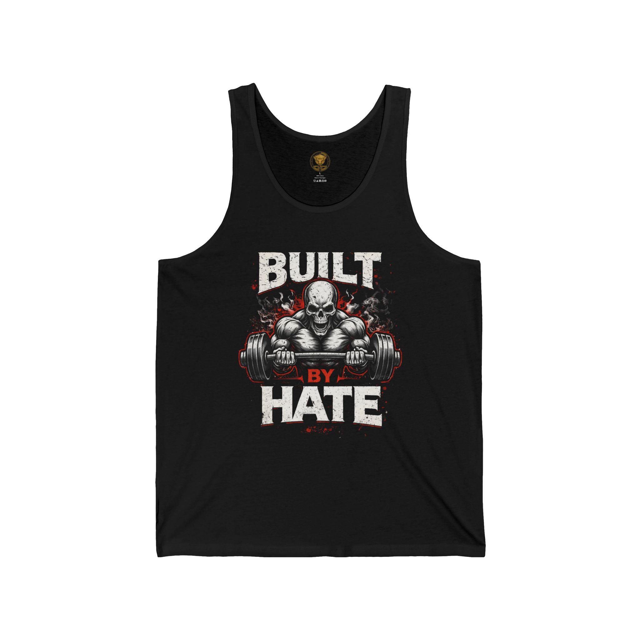 Built By Hate Tank Top — Aggressive Weightlifting Gym Vest