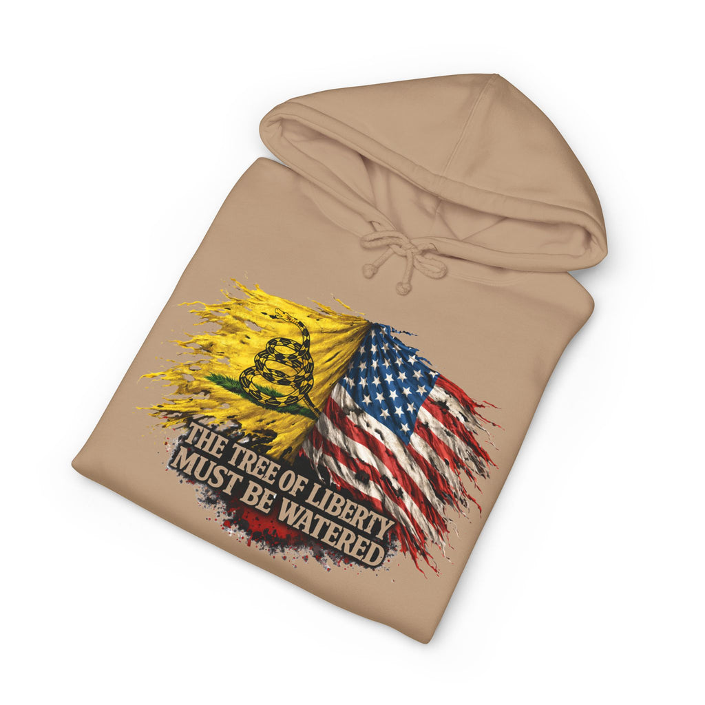 Liberty Tree Hoodie — "The Tree of Liberty Must Be Watered" American Flag Sweatshirt