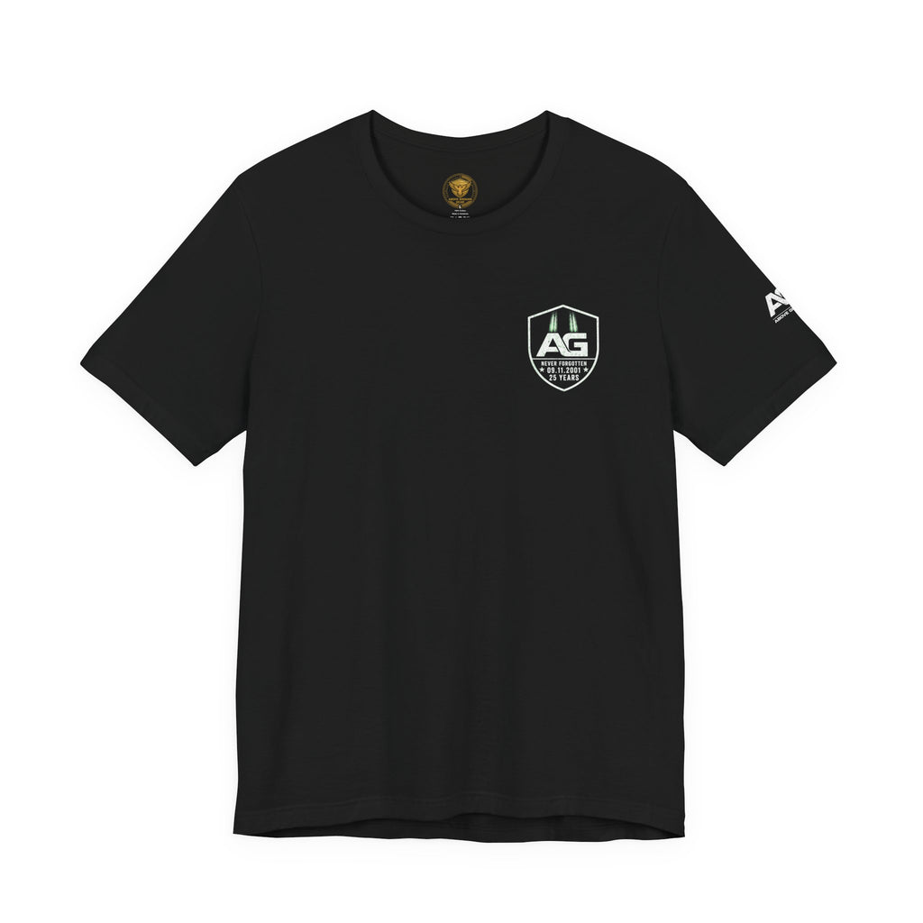 9/11 Tribute T-Shirt — "The Fallen, The Faithful, The Free" 25th Anniversary Memorial Tee