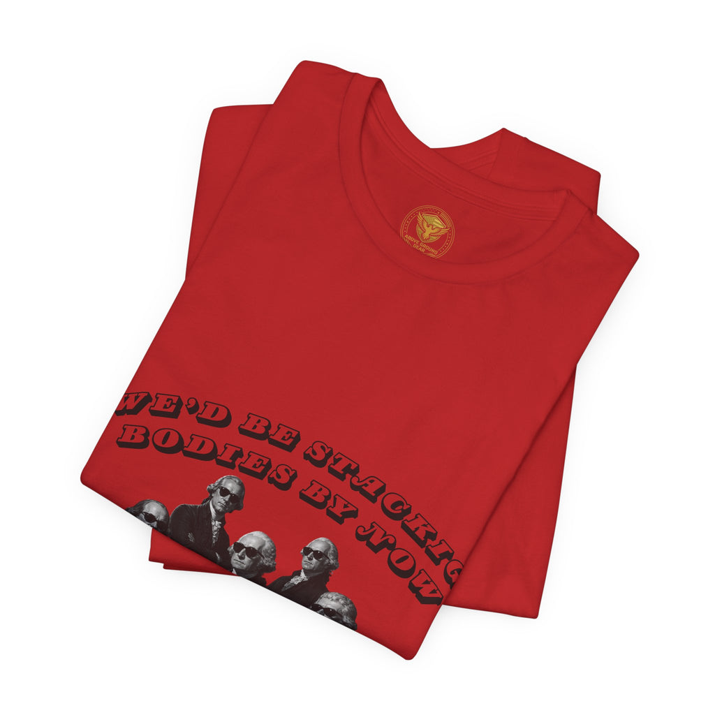Graphic Tee — “Who Be Stacking Bodies?” Vintage Band Photo