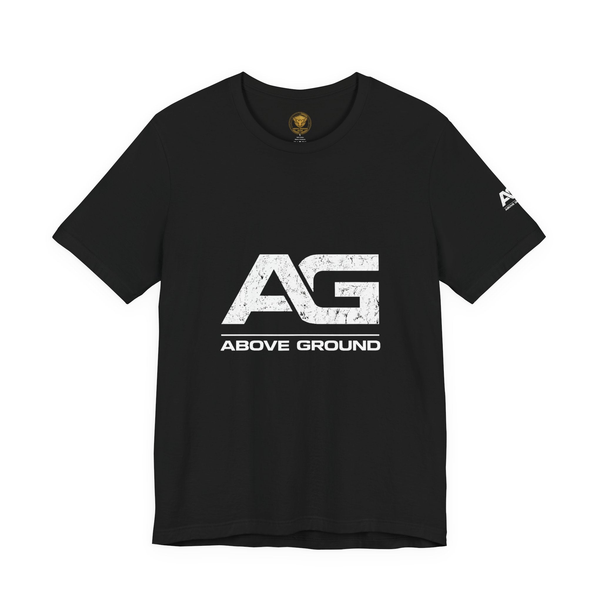 Above Ground 'AG' Logo Tee — Men's Black Graphic T‑Shirt