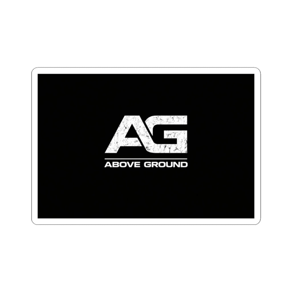 Above Ground AG Logo Sticker — Kiss-Cut Black Vinyl Laptop Decal
