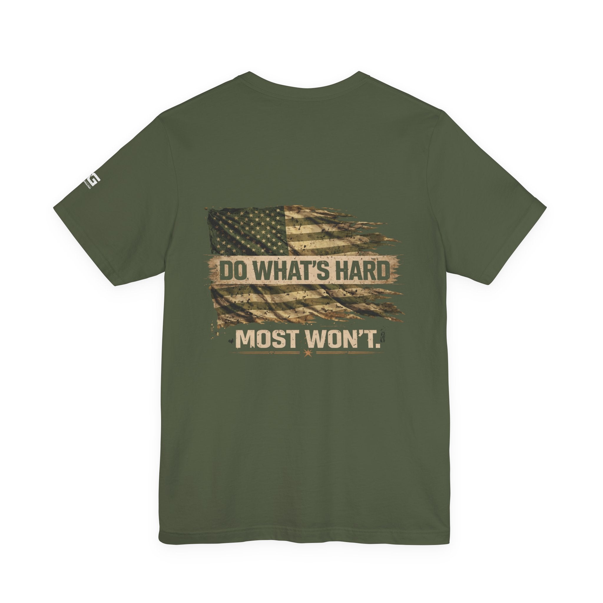 Do What's Hard Most Won't T‑Shirt — Distressed American Flag Graphic Tee