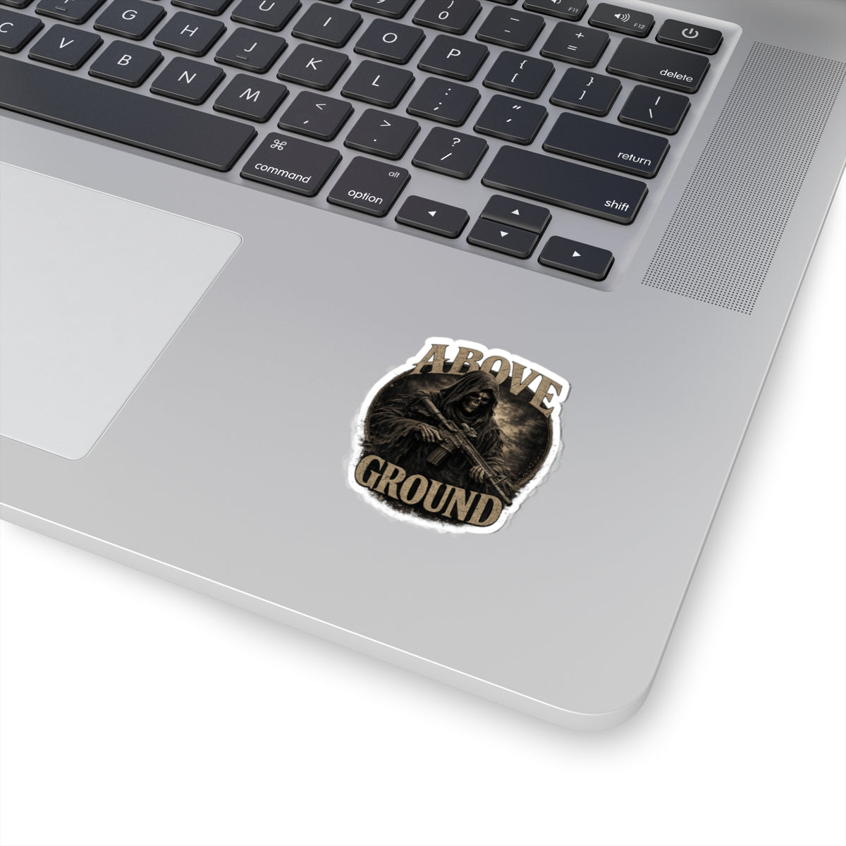 Above Ground Grim Reaper Rifle Sticker — Military Tactical Kiss-Cut Decal