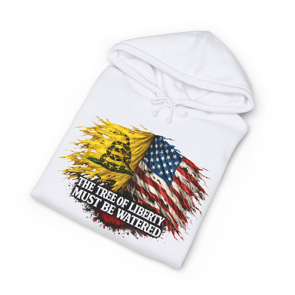 Liberty Tree Hoodie — "The Tree of Liberty Must Be Watered" American Flag Sweatshirt