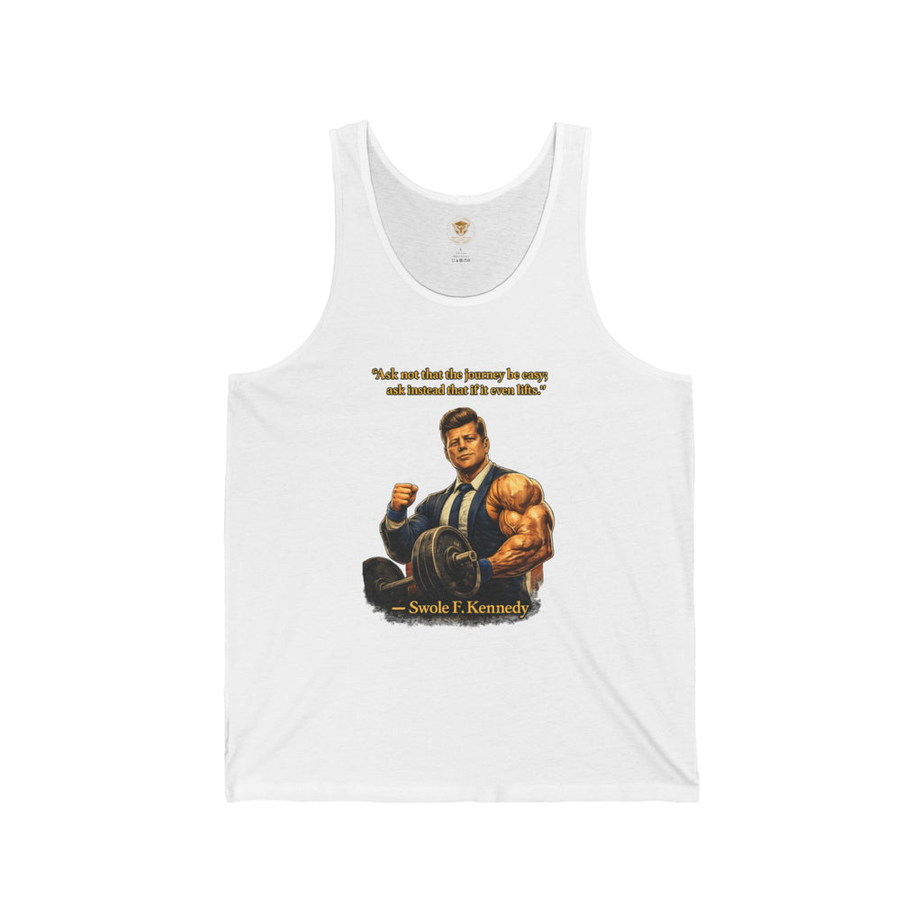 Muscle JFK Tank Top – 'Ask not...' Vintage Political Humor Fitness Tee
