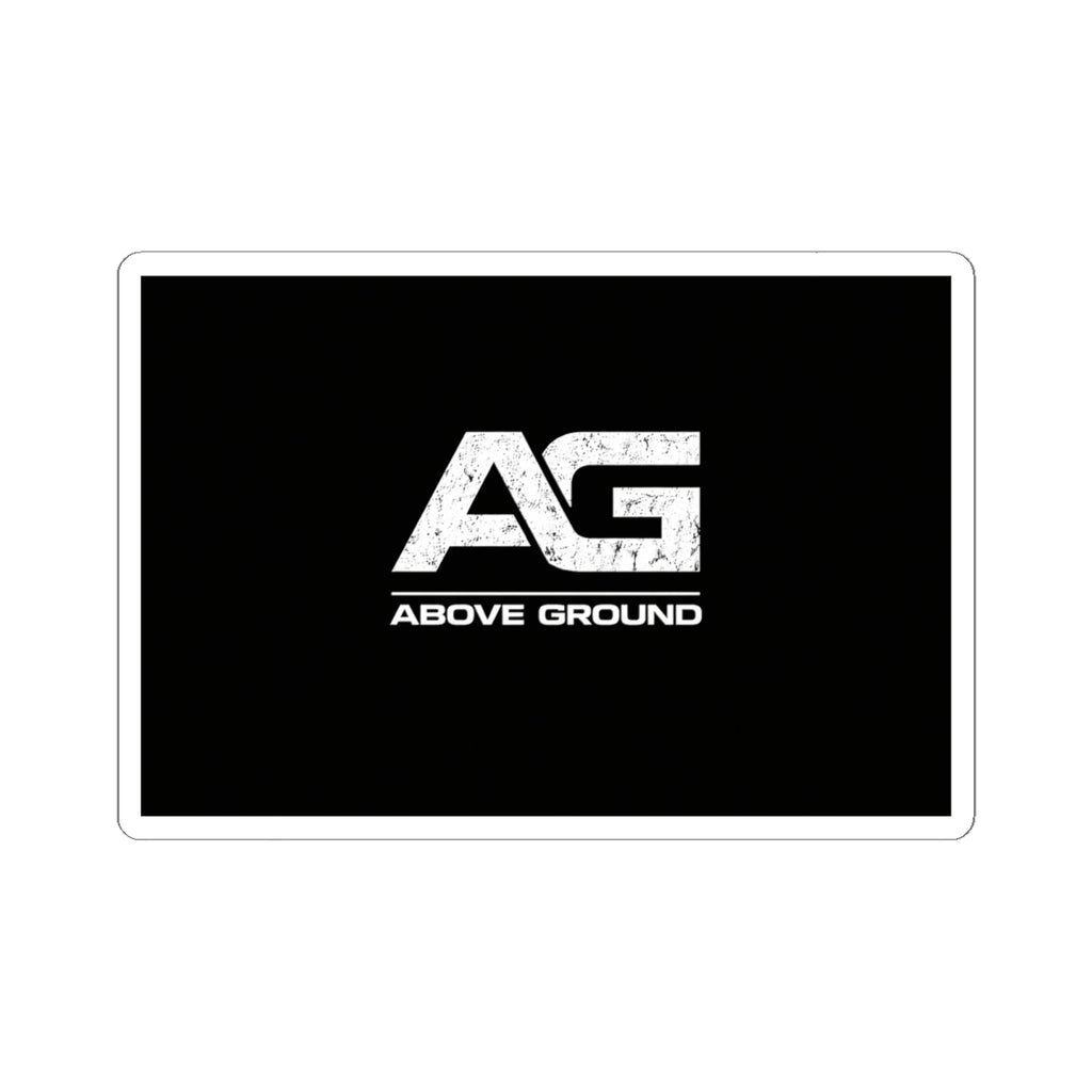 Above Ground AG Logo Sticker — Kiss-Cut Black Vinyl Laptop Decal