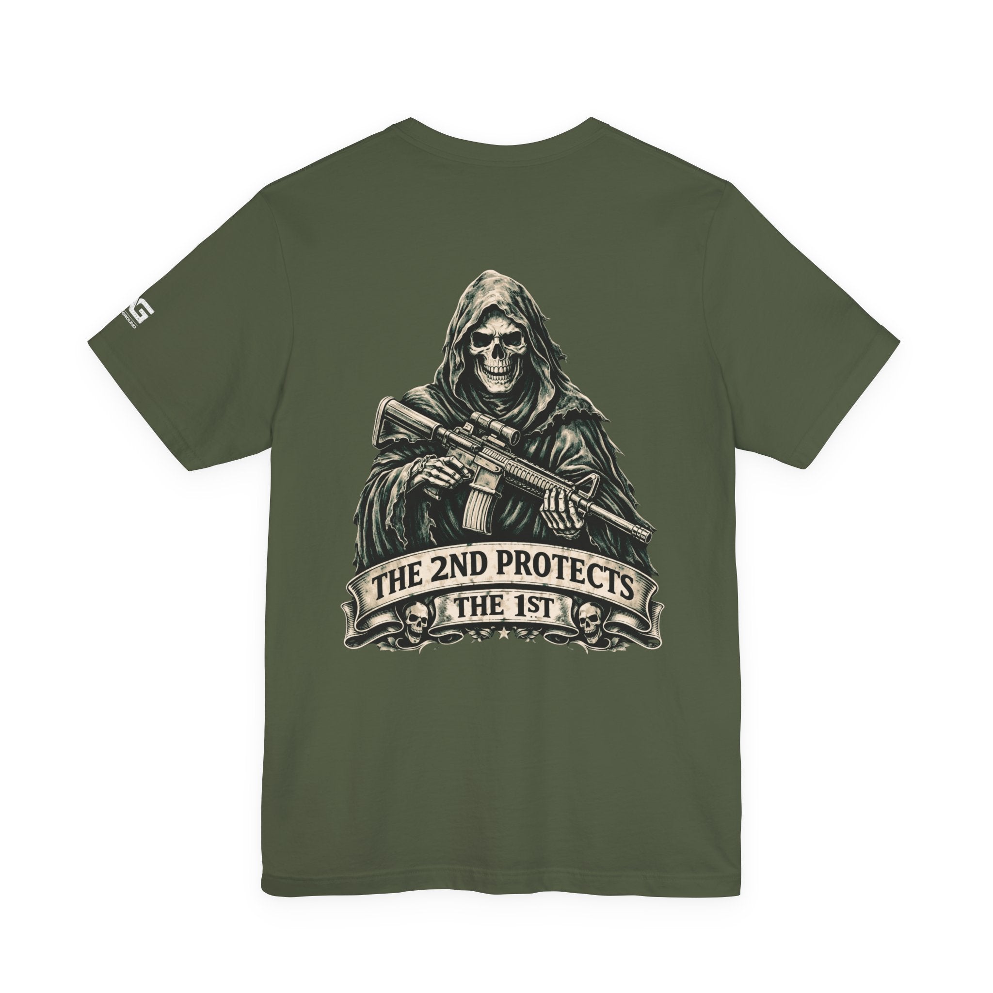 2nd Protects 1st Skeleton Rifle Graphic Tee