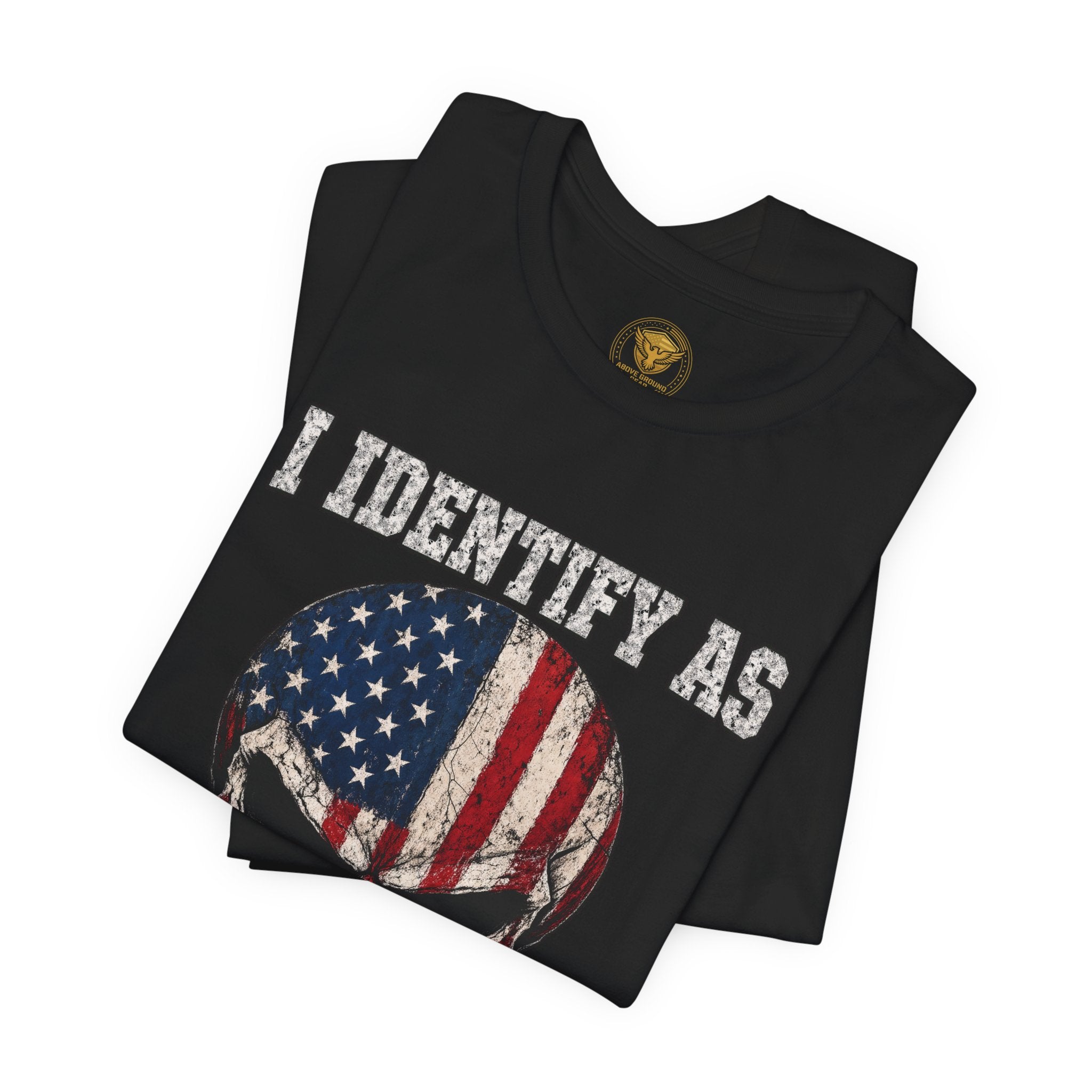 Patriotic Skull Tee - "I Identify As Your Problem" Graphic T-Shirt