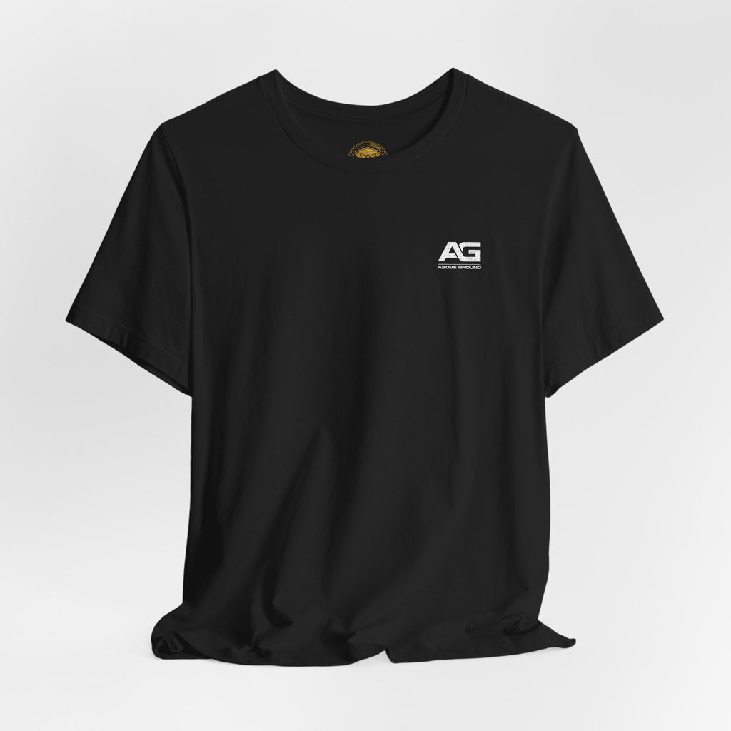 Distressed American Flag Tee — Vintage Black Patriotic T-Shirt