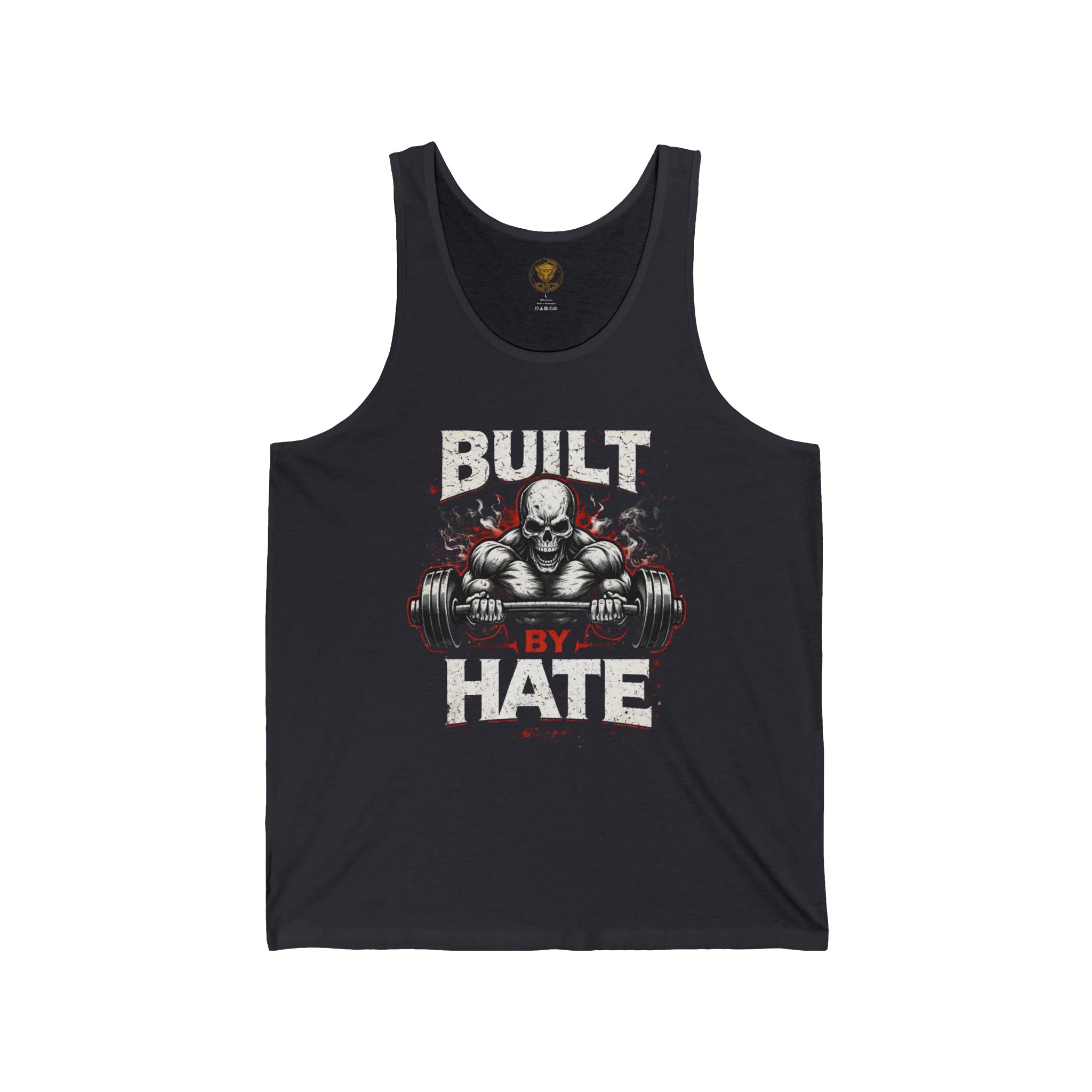 Built By Hate Tank Top — Aggressive Weightlifting Gym Vest