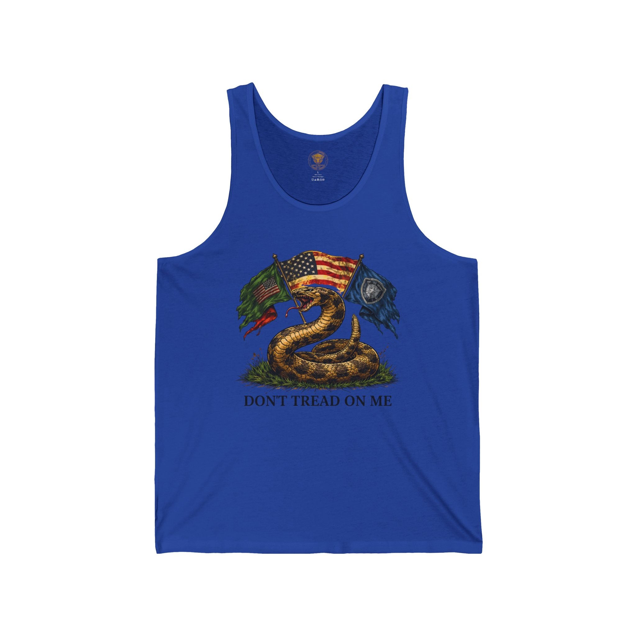 Don't Tread On Me Snake Tank Top — Patriotic Gadsden Flag Design