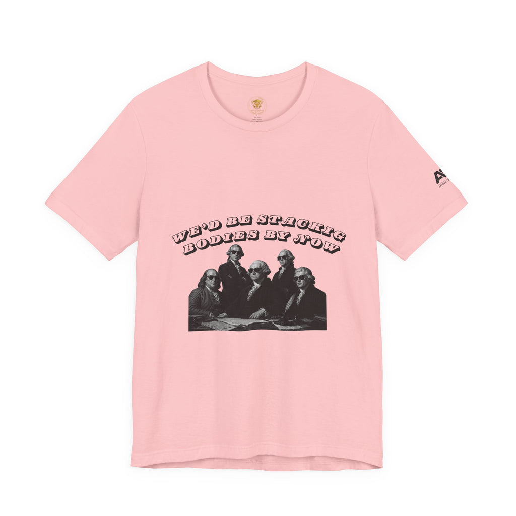Graphic Tee — “Who Be Stacking Bodies?” Vintage Band Photo